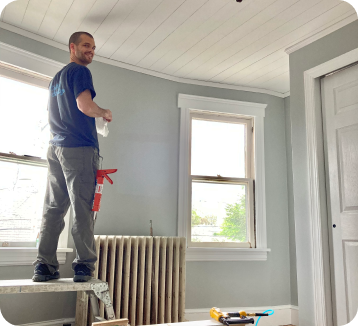 Person doing a room renovation